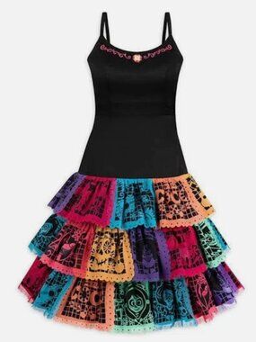 Disney Parks Disney Dress Shop Pixar Coco Dress L Papel Picado Day of the Dead
